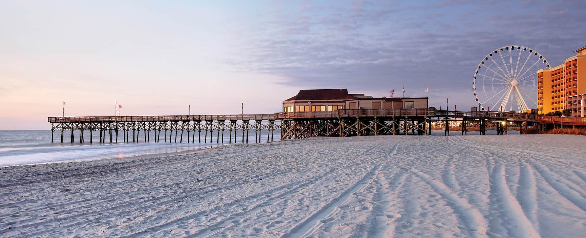 Sunset view of the Myrtle Beach State Park Pier