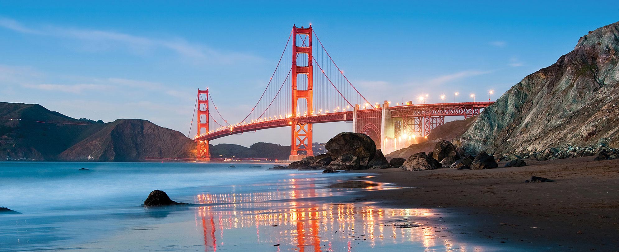 A view of the Golden Gate Bridge in San Francisco from the Golden Gate National Recreation Area