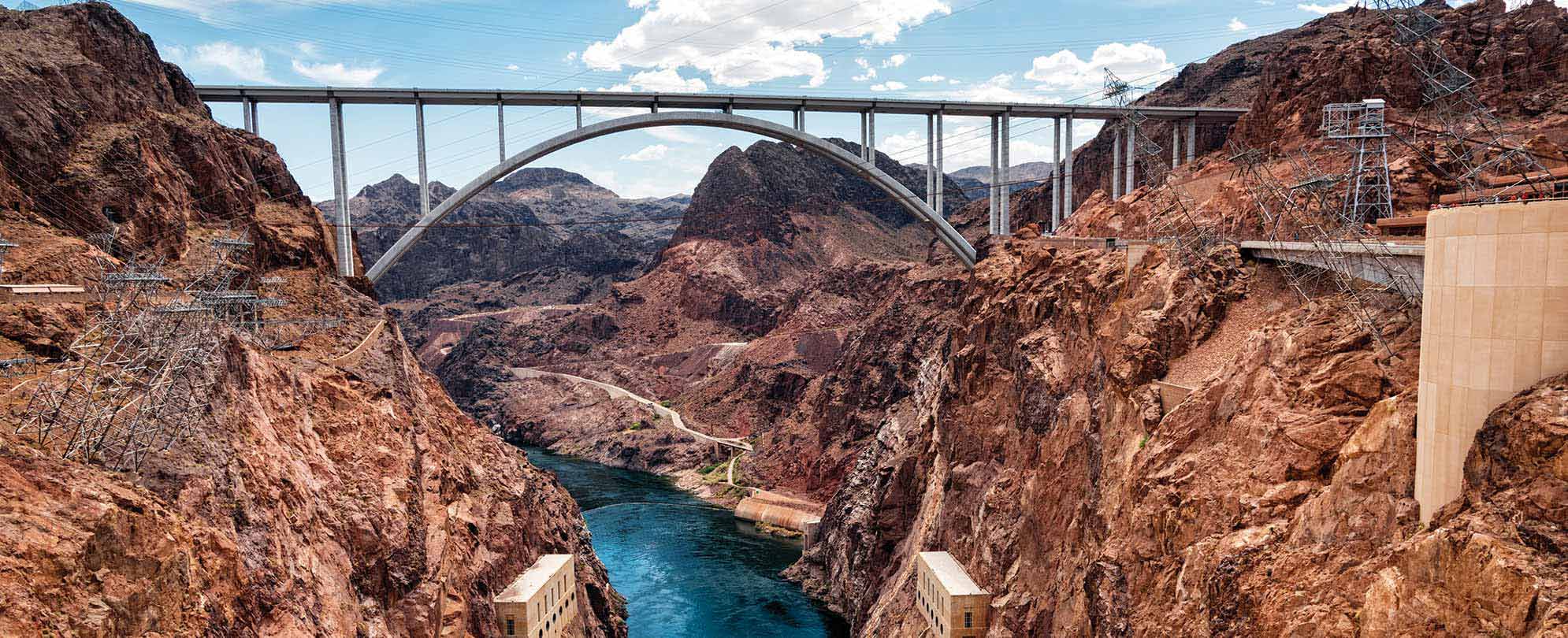 The Hoover Dam Bridge over Lake Mead during a vacation to Lake Mead National Recreation Area in Nevada