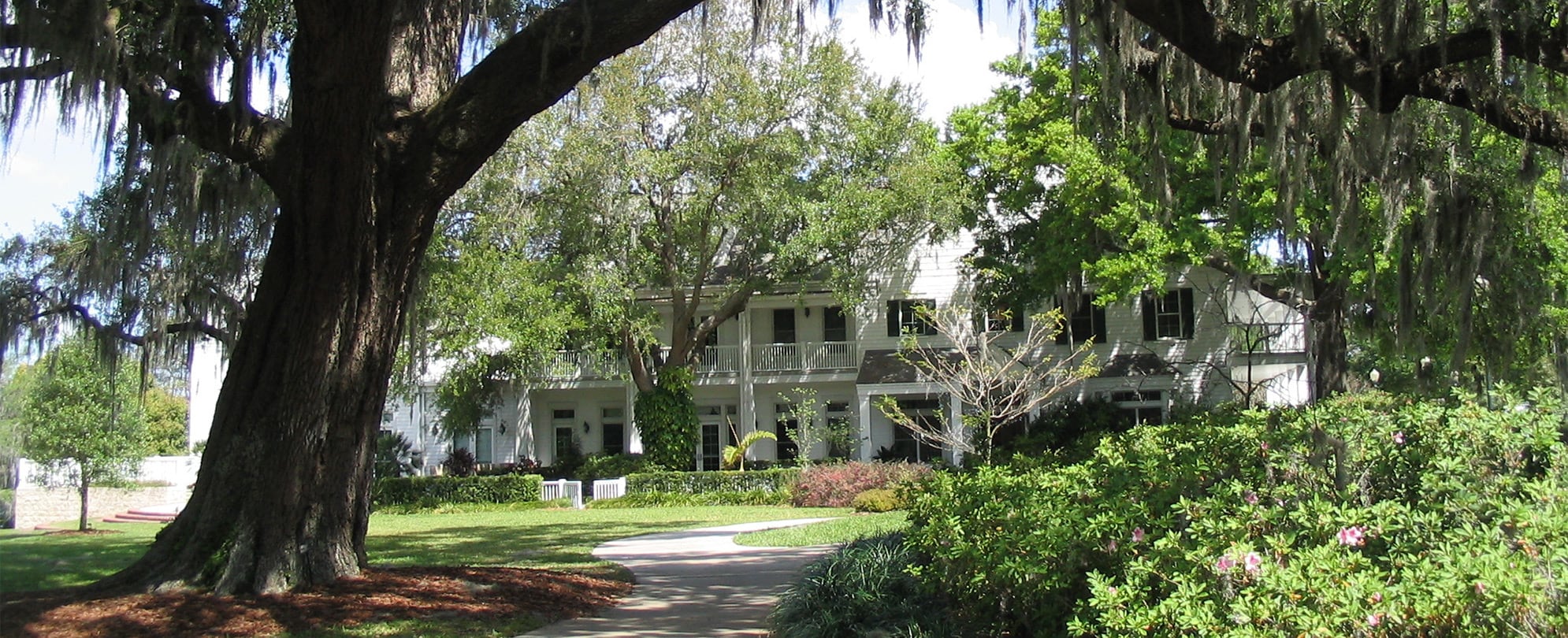 A large home and gardens at Harry P. Leu Gardens in Orlando, Florida. 