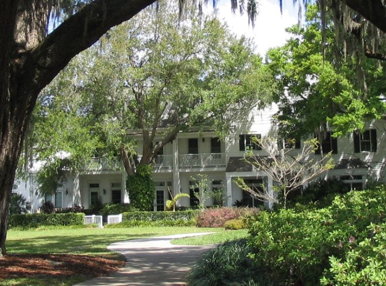 A large home and gardens at Harry P. Leu Gardens in Orlando, Florida. 