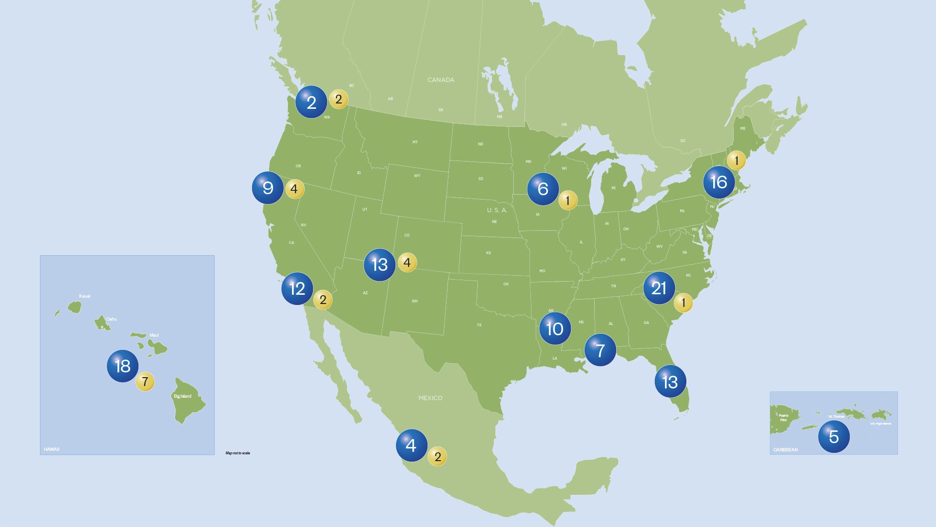 A map of North America showing the Club Wyndham Prefer resort locations.