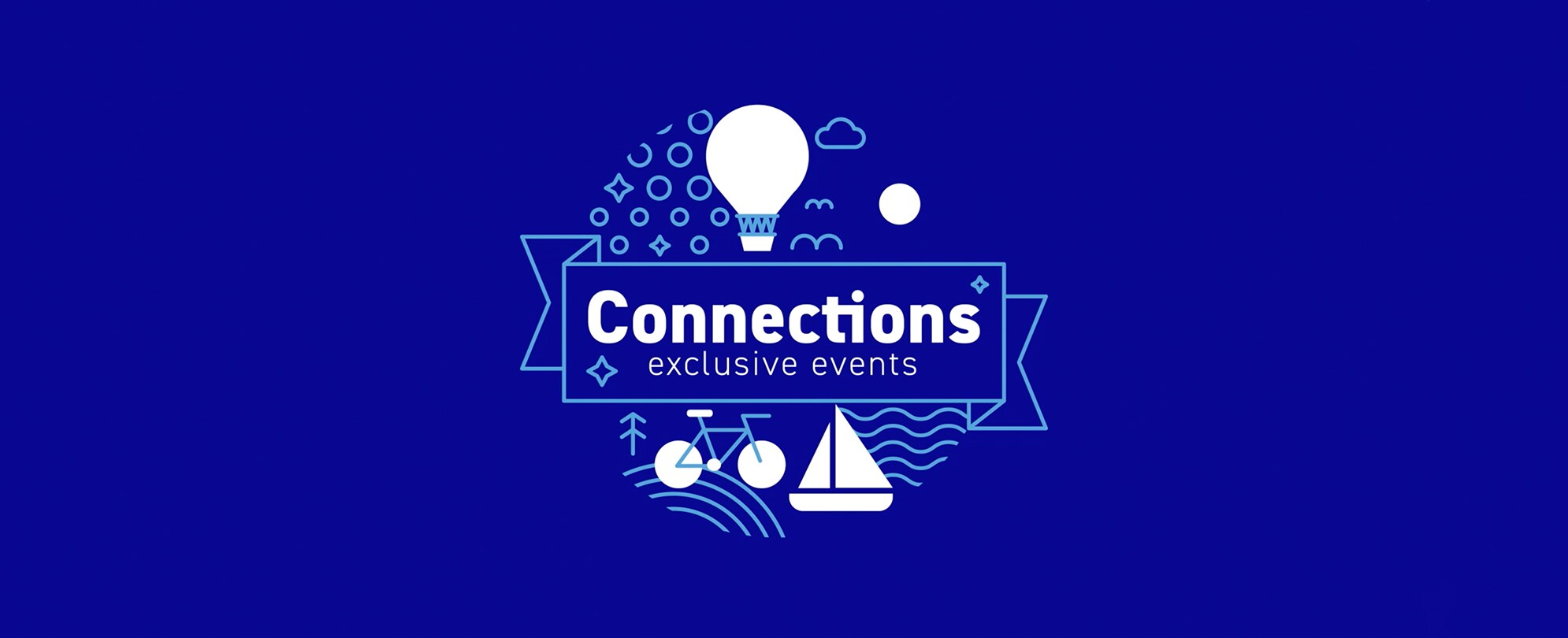 A recap video of the Austin Connections Exclusive Event with hot air balloon, bicycle, and sailboat icons.