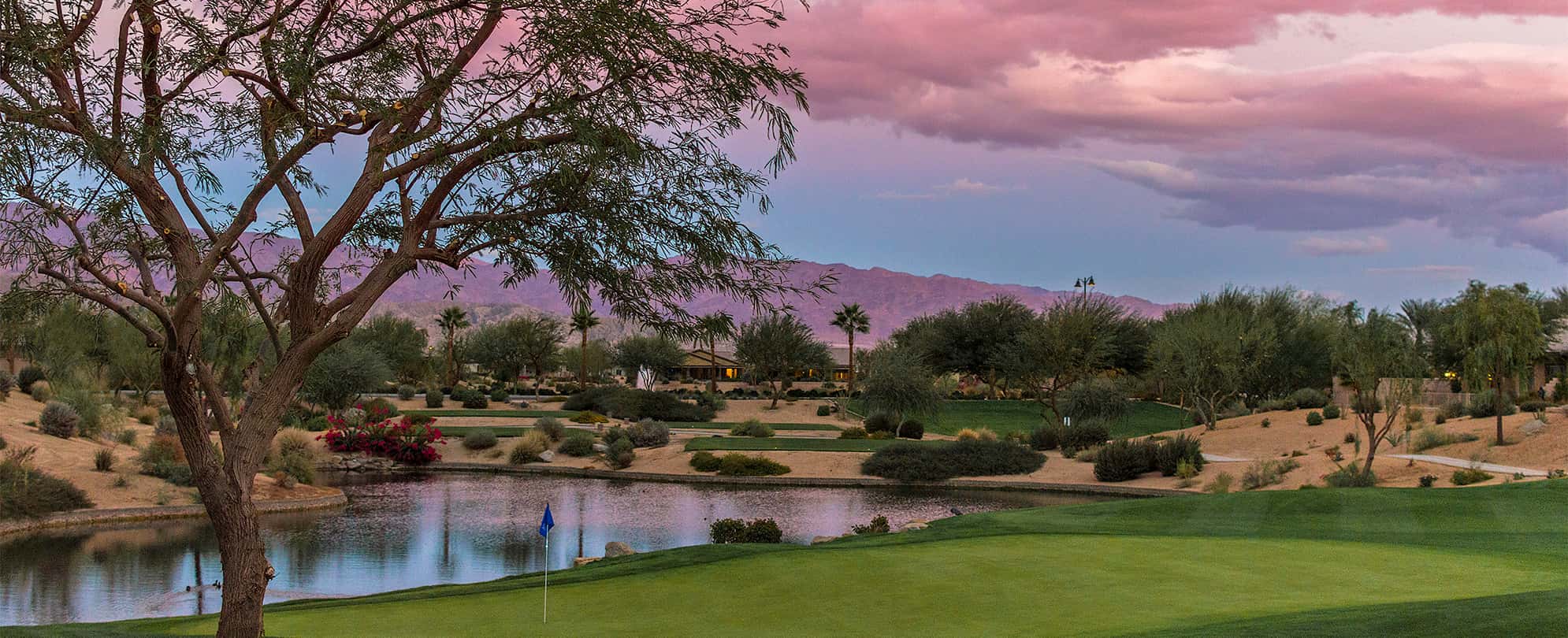 Club Wyndham resort golf course during sunset