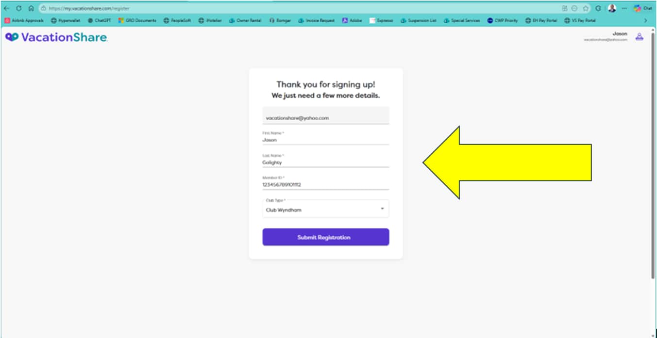 more information after signup