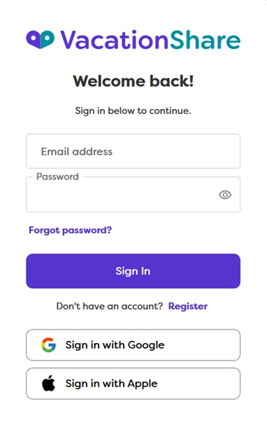 login page