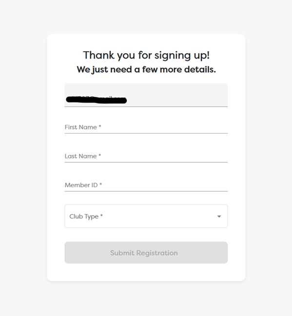 more information after signup