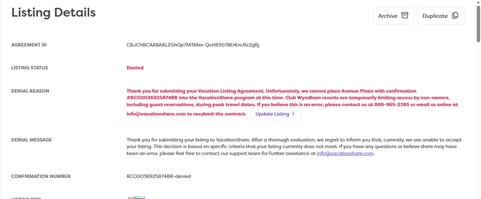 denial explanation page