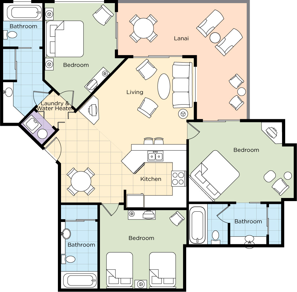 Timeshares In Princeville Hawaii Bali Hai Villas Club Wyndham   Bali Hai 3bd Presidential Floorplan 