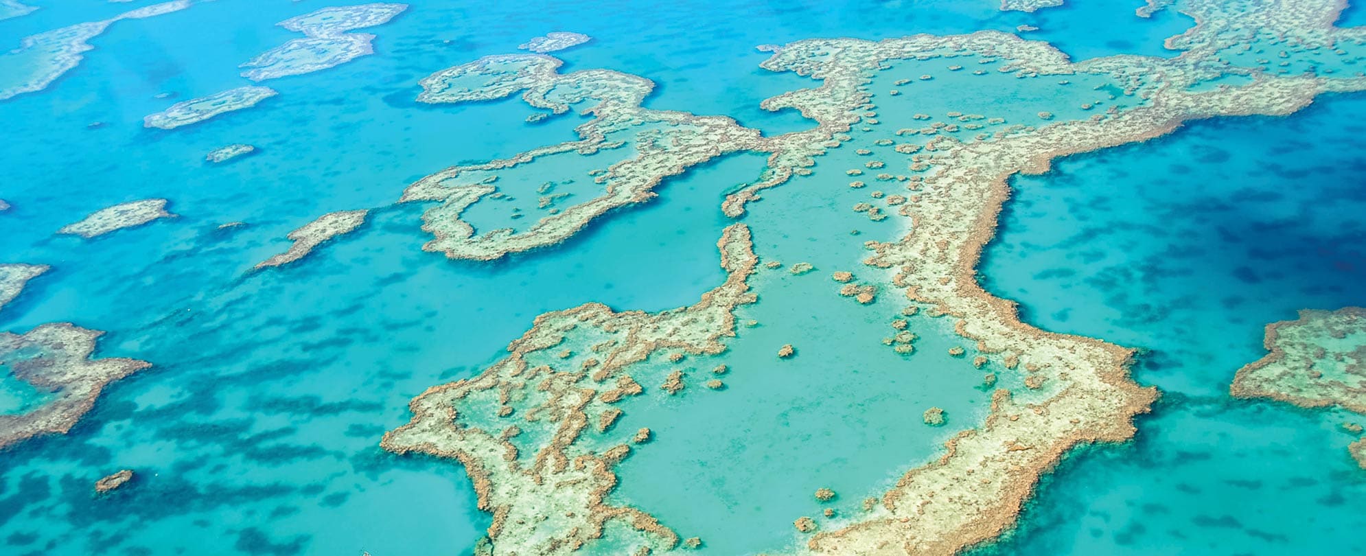 Aerial view of the Great Barrier Reef Marine Park.